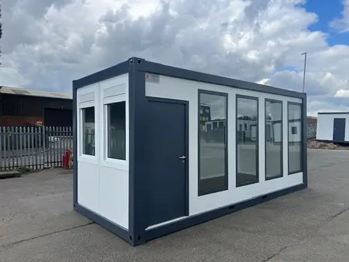 Tragbarer Bürocontainer mit Panoramafenstern