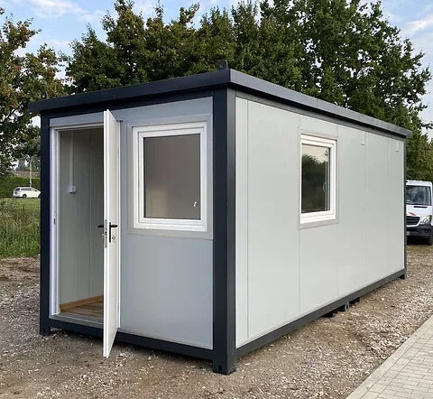 Bürocontainer 6,00 x 2,40 m mit WC, Dusche und Küche
