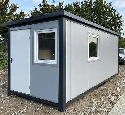 Bürocontainer 6,00 x 2,40 m mit WC, Dusche und Küche