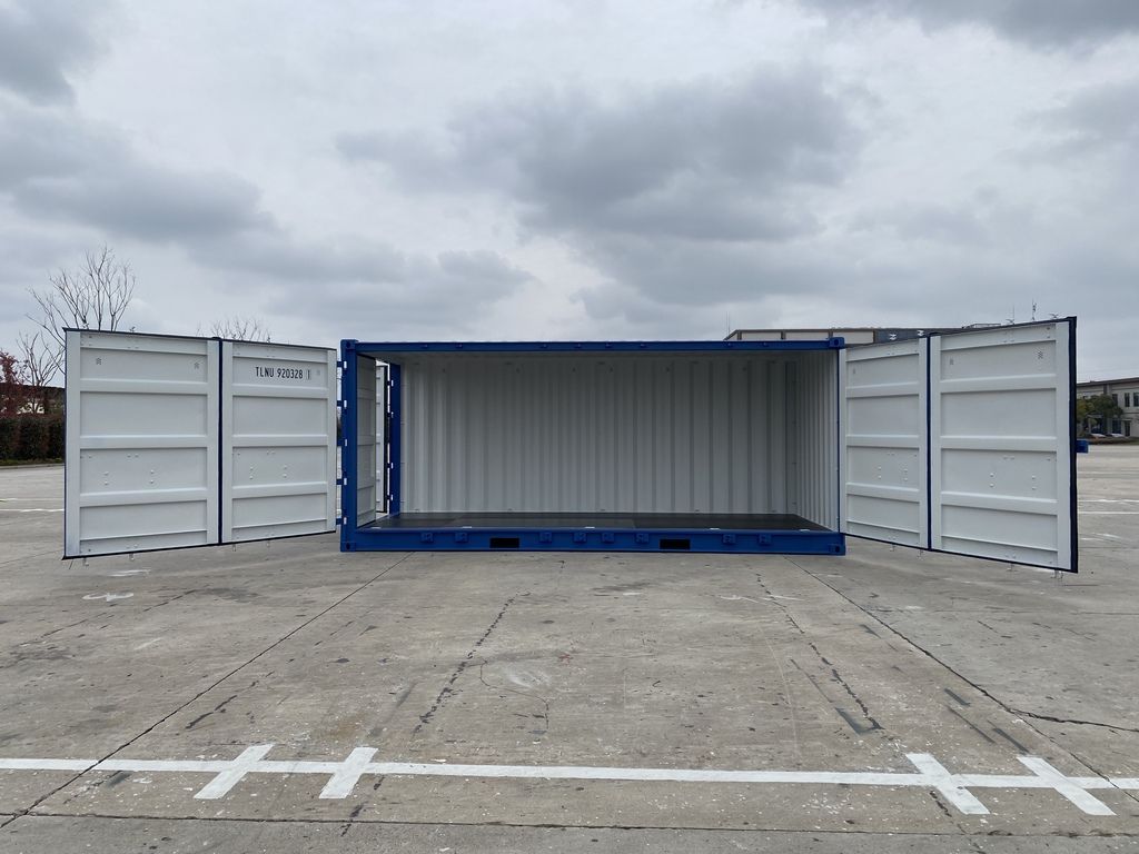 20-Fuß-Seecontainer mit offener Seite