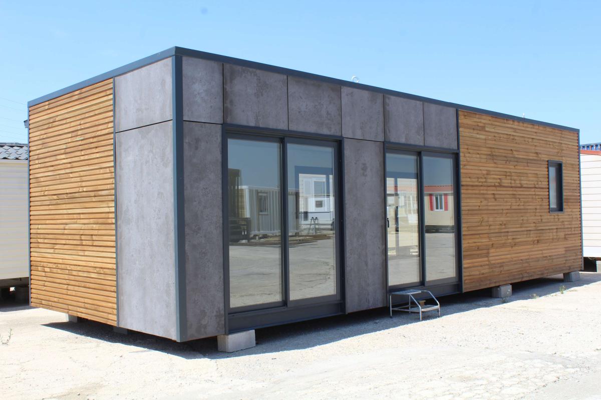 Módulo KVIP diáfano forrado madera y viroc