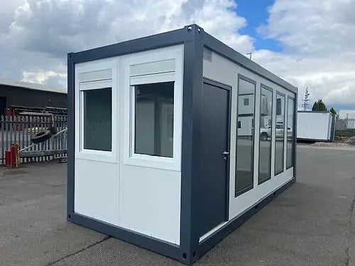 Tragbarer Bürocontainer mit Panoramafenstern