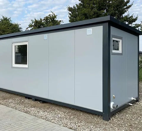 Bürocontainer 6,00 x 2,40 m mit WC, Dusche und Küche