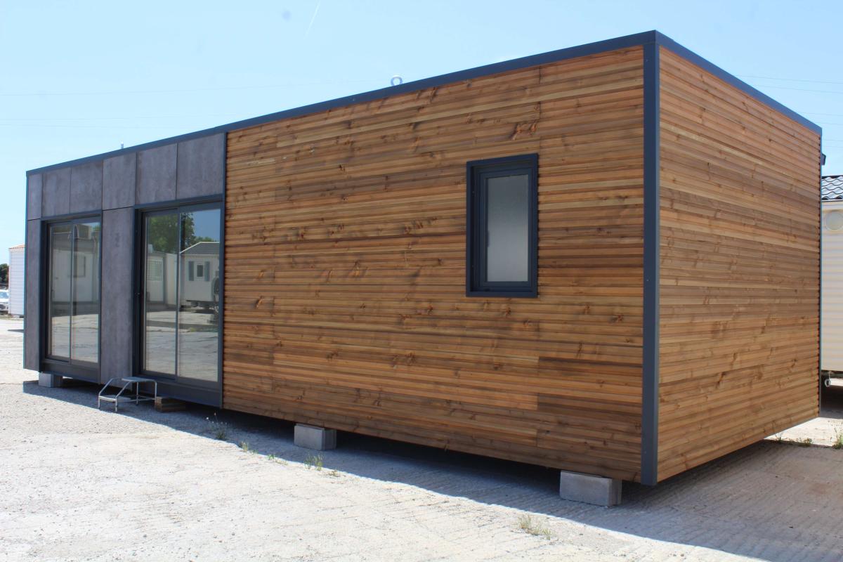 Módulo KVIP diáfano forrado madera y viroc